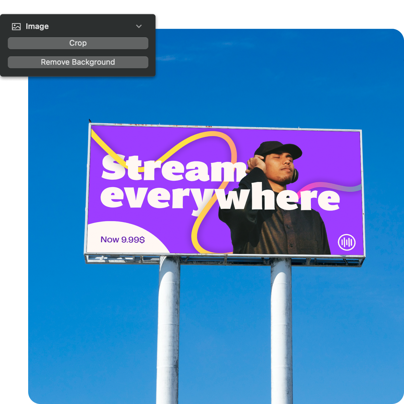 Billboard music streaming design mockup