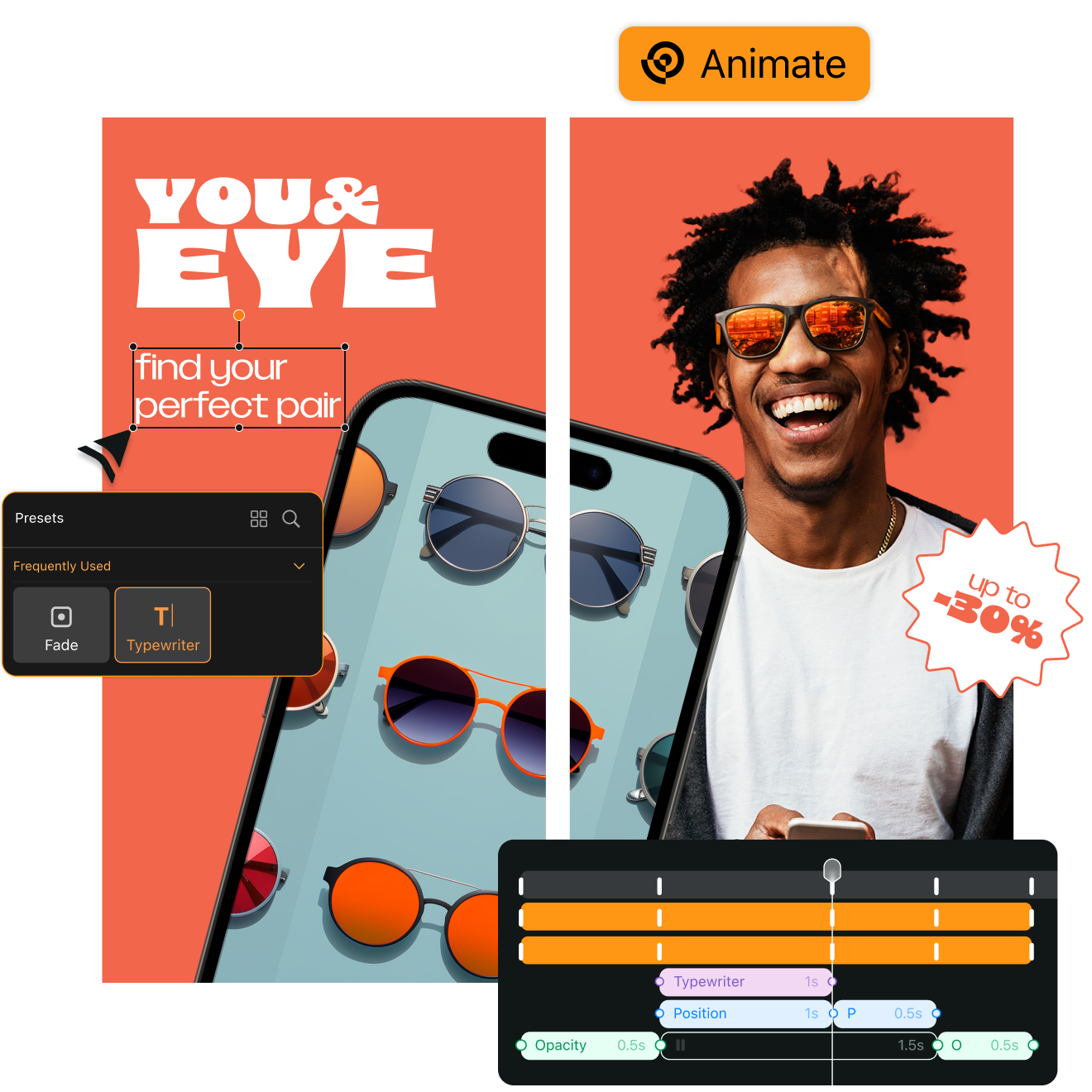 eyewear app brand red design
