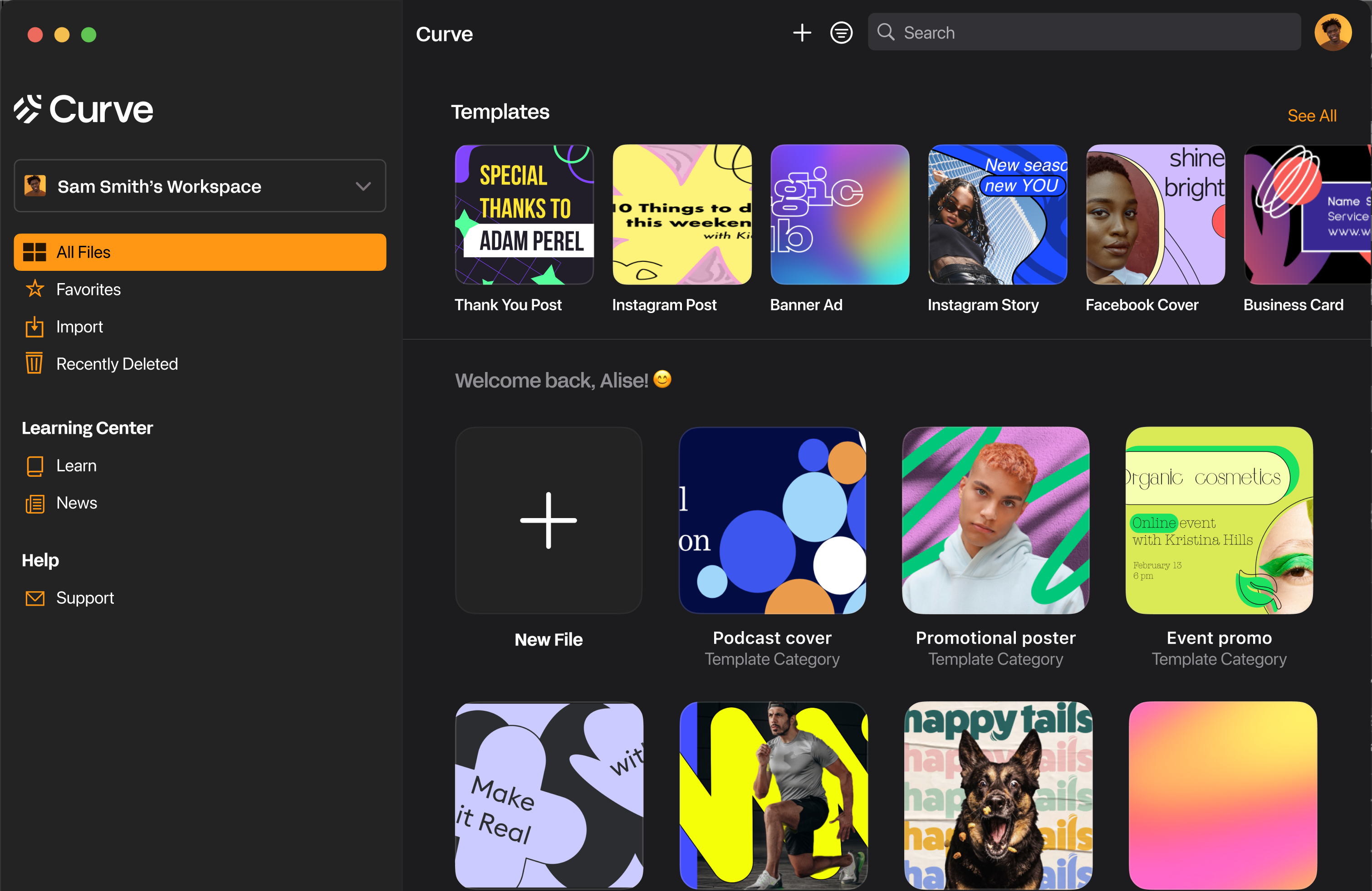 curve ipad layout design