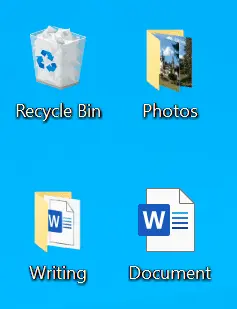 Use of physical objects in digital design: recycle bin, files, and folders