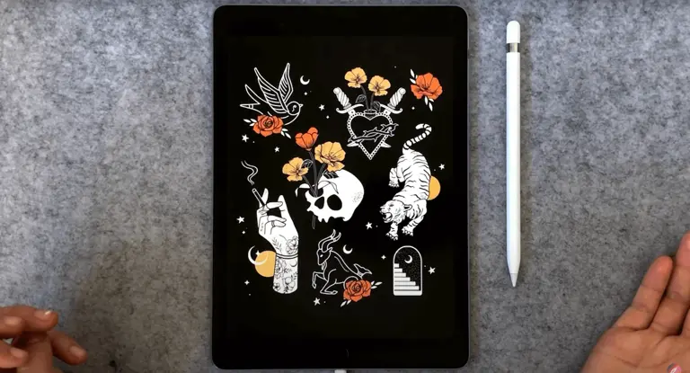 An inspiring tattoo flash sheet