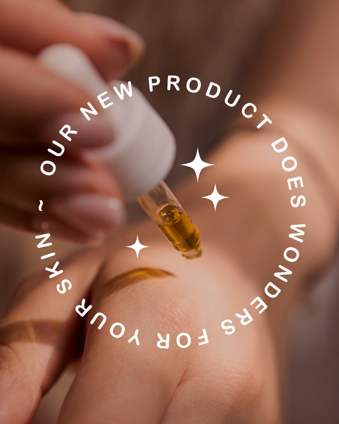 An instagram post template showing photo of serum for skin