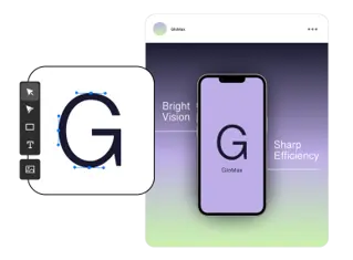 Logo with Curve UI and mobile mockup of the logo