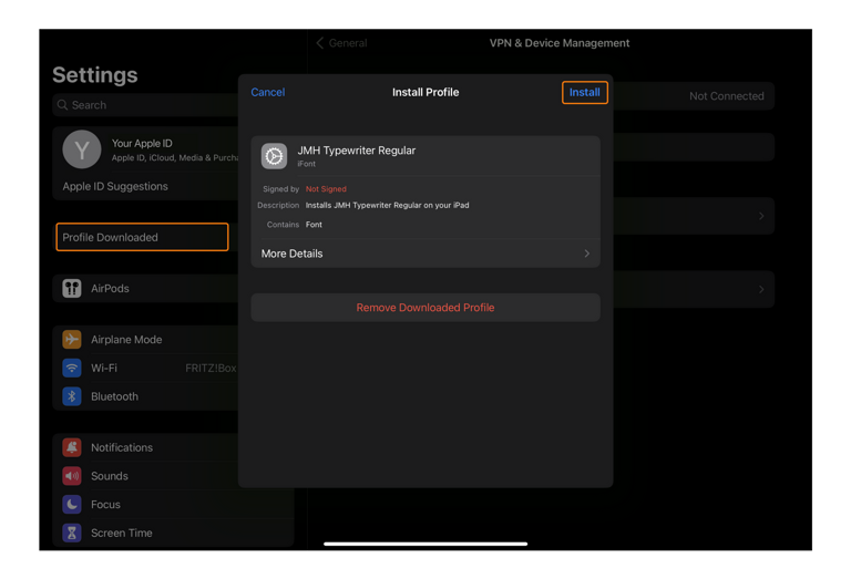 Custom-Font---Install-configuration-profile