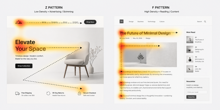 Z and F patterns