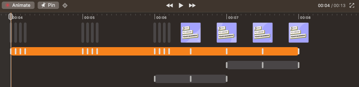Visual of snapshots in the Linearity Move project Timeline