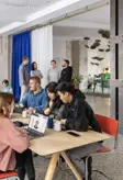 Linearity team members at a desk