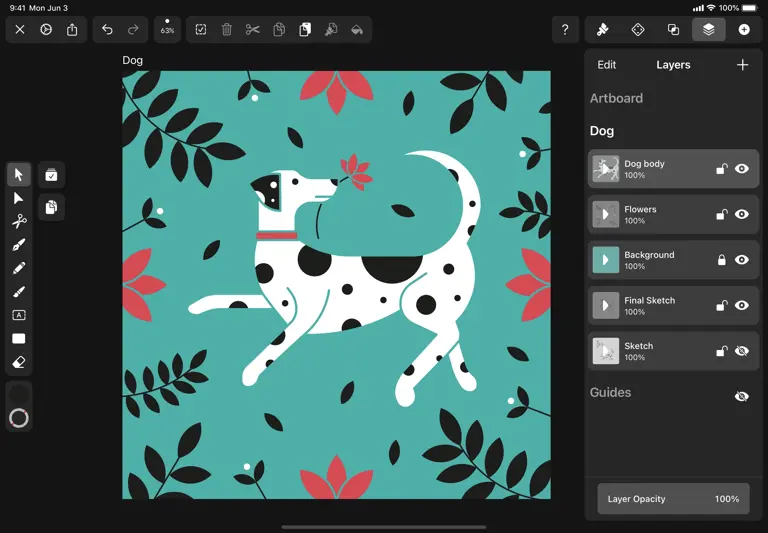How to draw nature dog pattern | Vectornator
