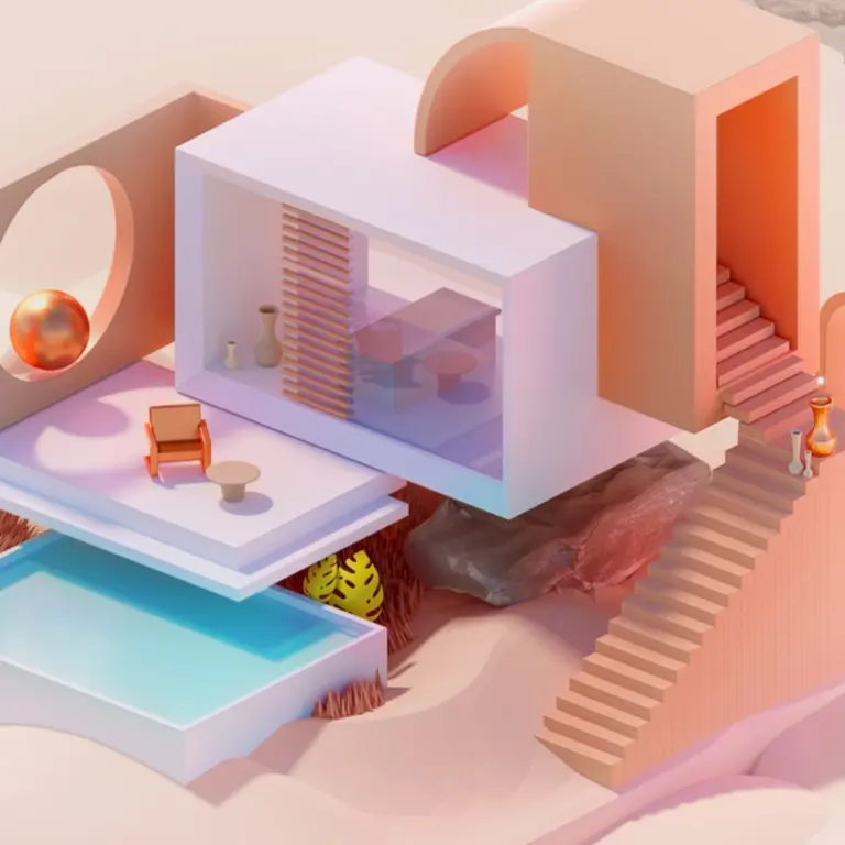 Colorful isometric dwelling illustration