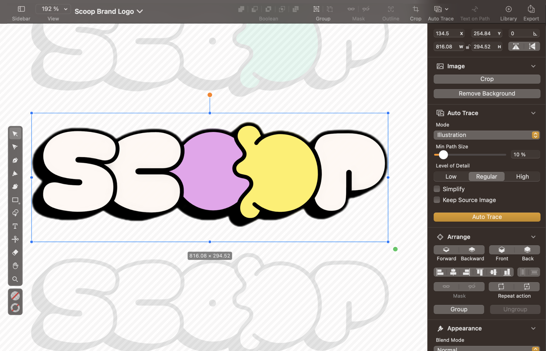icecream logo designed with linearity curve on macbook