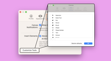 Customise tools in setting