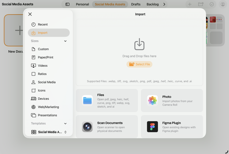 ai import curve ipad