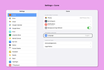 Language settings