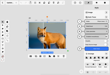 Auto trace photography mode