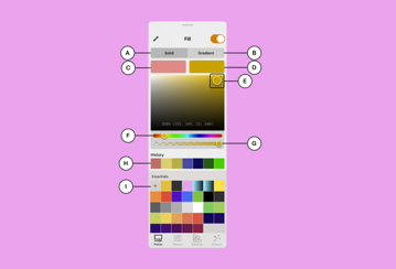 The color picker menu