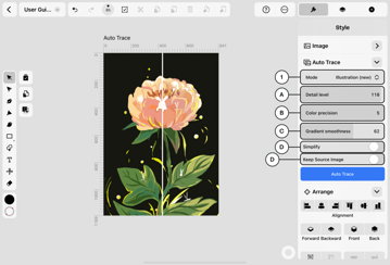 Auto trace illustration mode