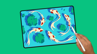 How to draw a koi fish