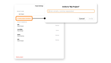 How to invite project members to Linearity Workspace