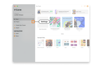 Project settings in Linearity Workspace
