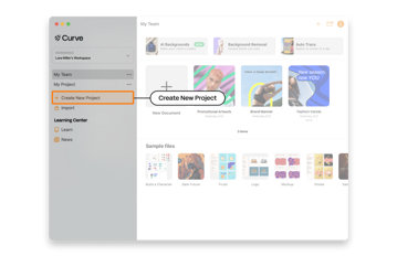 New Project in Linearity Workspace