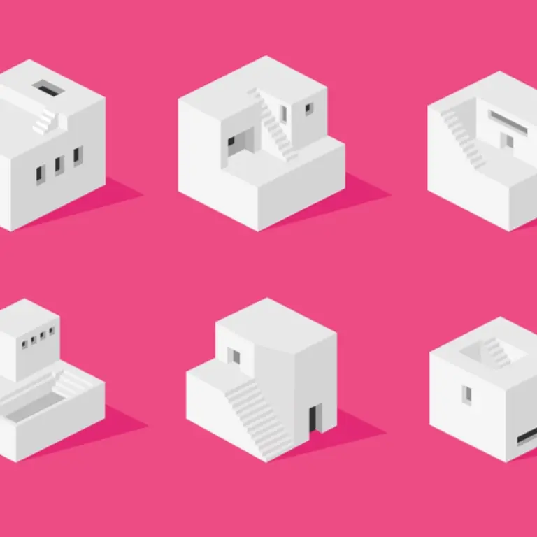 Various isometric models of dwellings