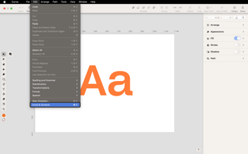 Text import from Menu Bar
