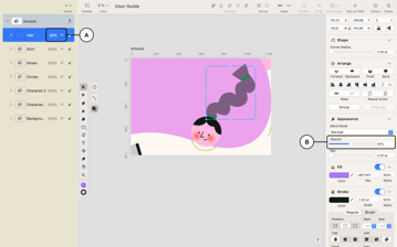 Changing the layer opacity