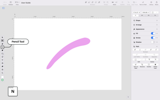 pencil tool Linearity curve screenshot