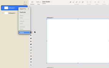 Deleting an artboards