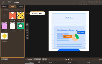 Assets tab