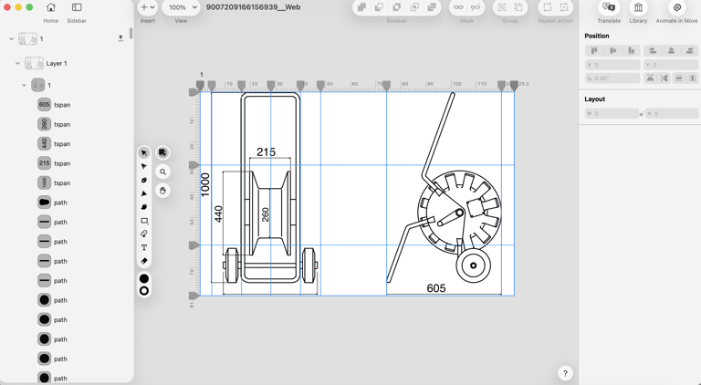 Mechanical Outlines & CNC-ready vector part drawing in Linearity Curve