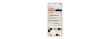 The color slider menus