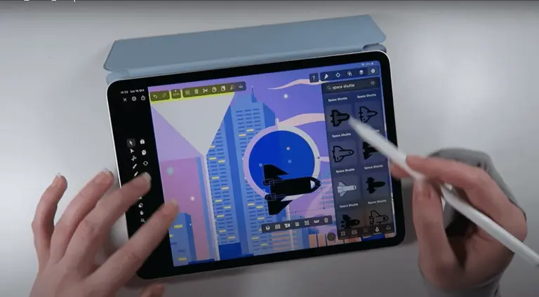 add airplane icon with vectornator on background