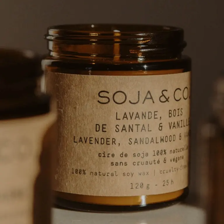 candle label with texture