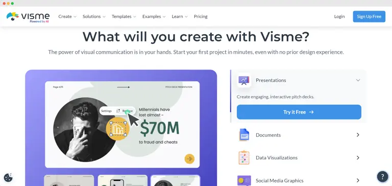 Visme platform