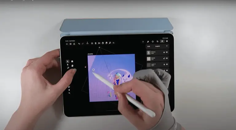 choosing mood for background drawing on ipad with vectornator