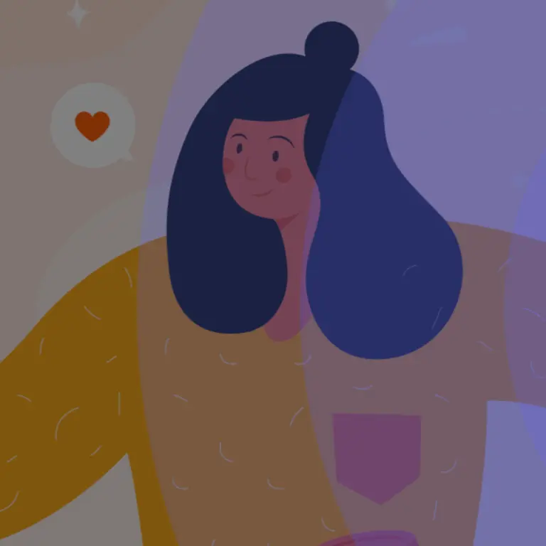 Flat illustration of woman with long hair