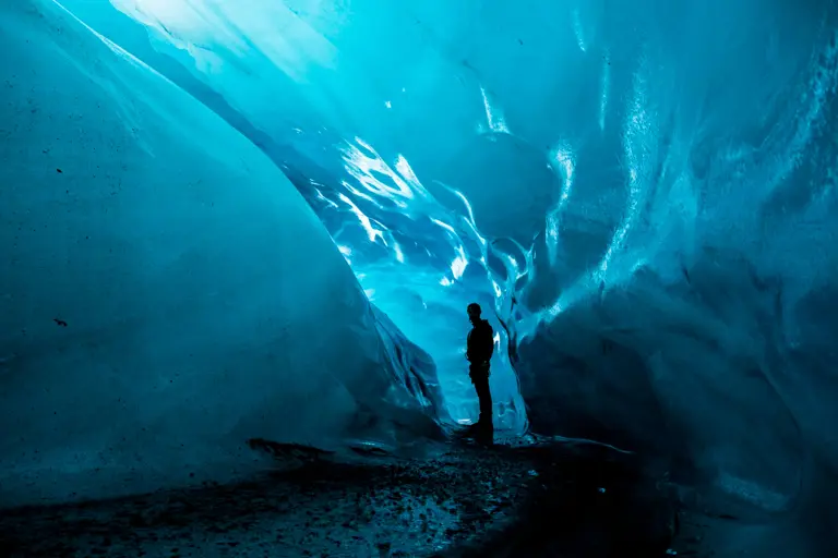 Blue ice cave