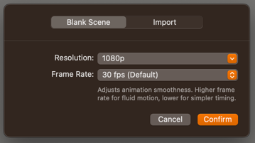 New document window in Linearity Move