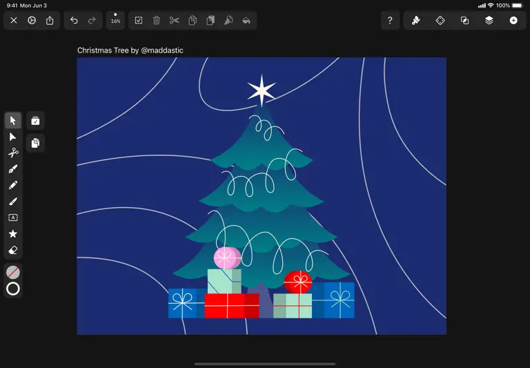 Christmas tree illustration by Maddy Zoli