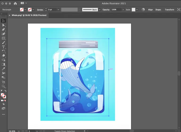 Selection and cropping in Adobe Illustrator