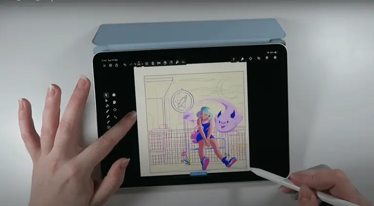 drawing background for character on ipad with vectornator