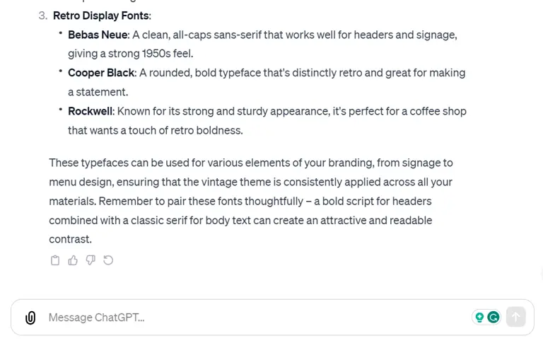 ChatGPT design - fonts