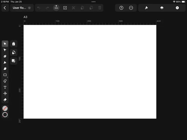 Blank Artboard in Linearity Curve