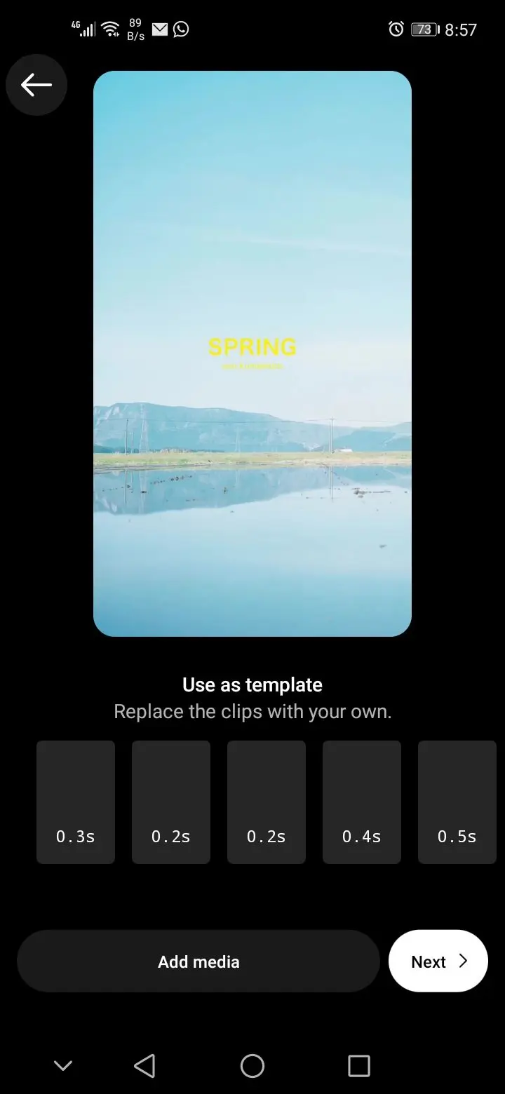 Using an Instagram Reel Template