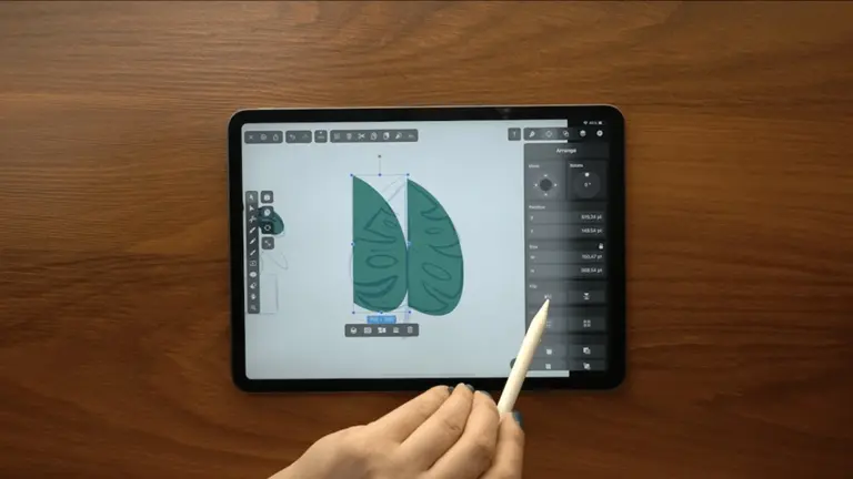 adjust draw of monstera leaf on ipad