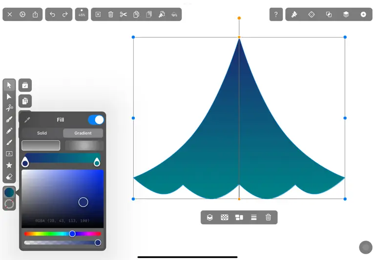 Adding a gradient in Vectornator