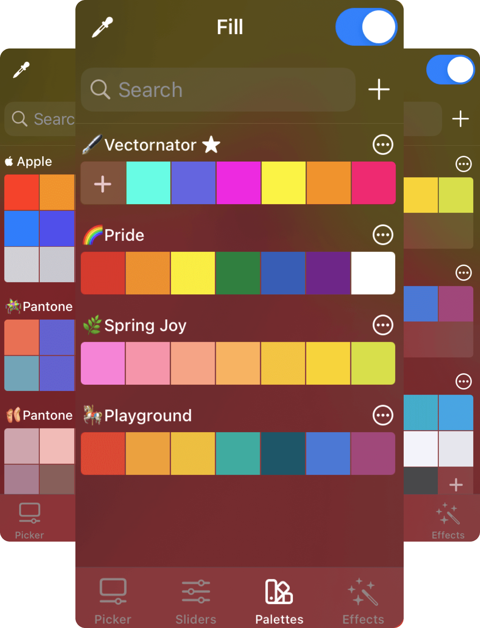  Screenshot of a color palette interface