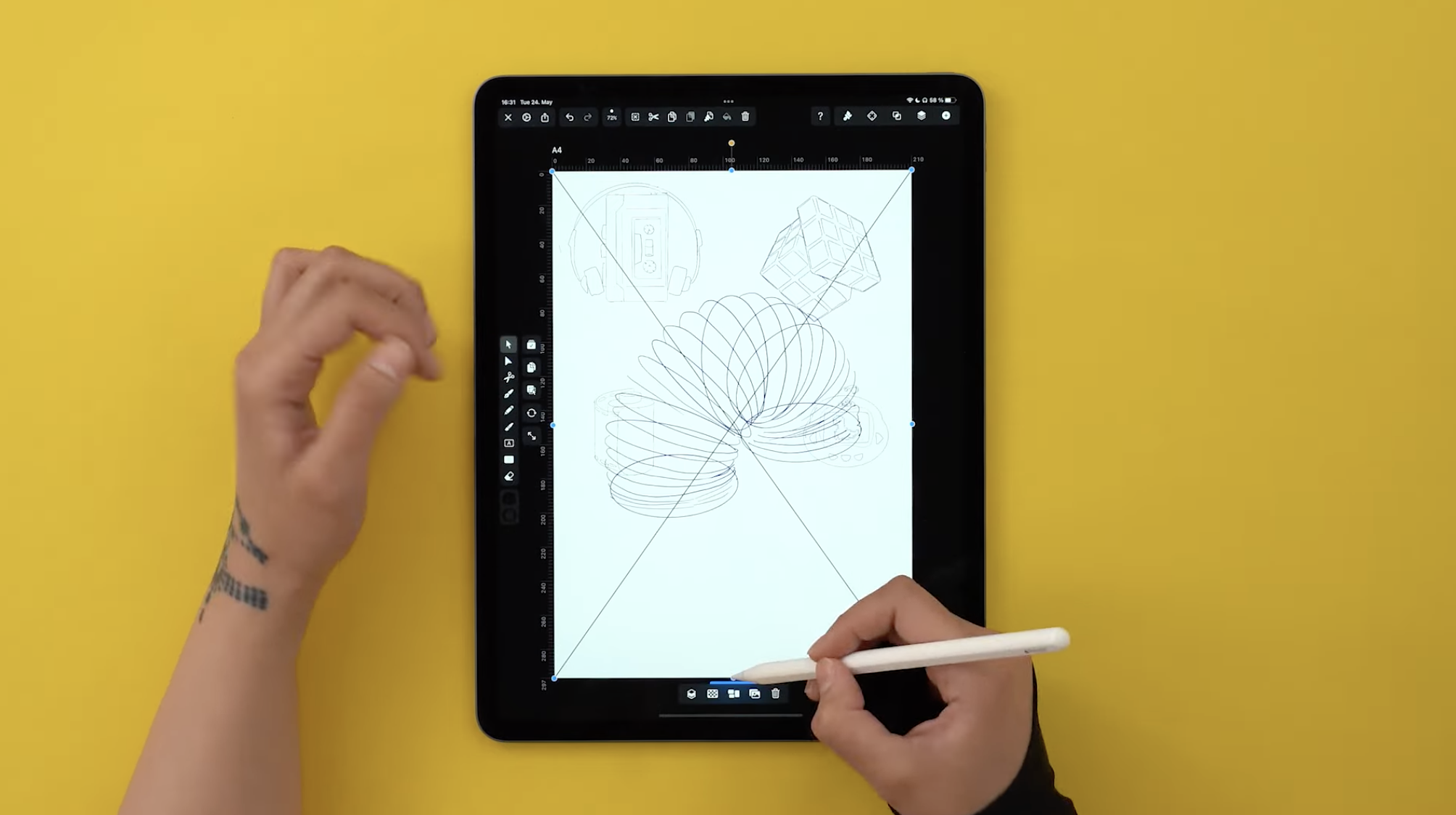 Drawing on iPad with Linearity Curve (formerly Vectornator)