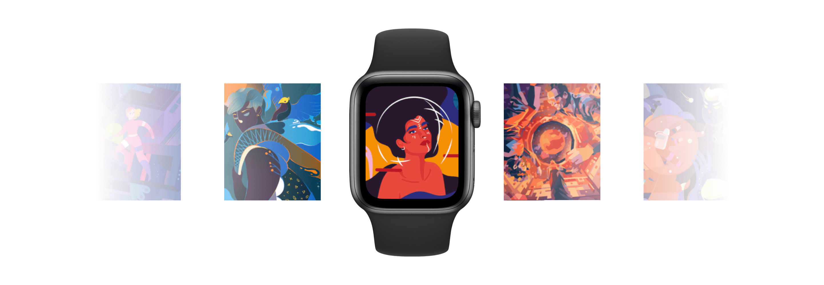 Apple watch with different skins
